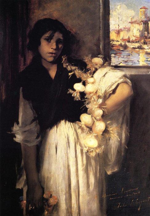 Sargent Oil Painting Reproductions - Venetian Onion Seller