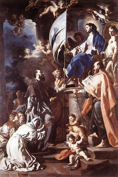Solimena Oil Painting Reproductions - St Bonaventura Receiving the Banner
