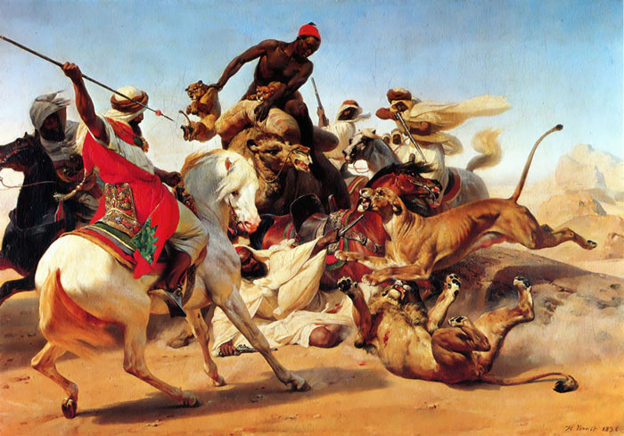 Vernet Oil Painting Reproductions- The Lion Hunt