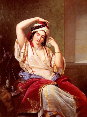 A Harem Beauty At Her Toilette