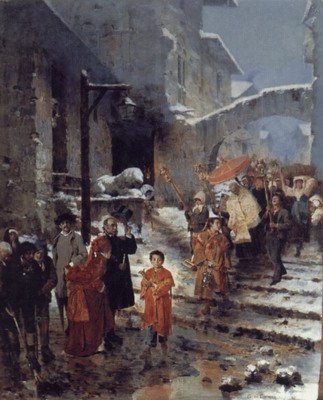 A Religious Procession in Winter