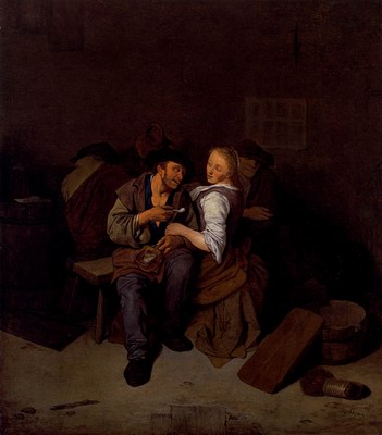 An Amorous Couple In A Tavern