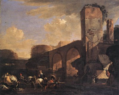 Italianate Landscape With River And An Arched Bridge