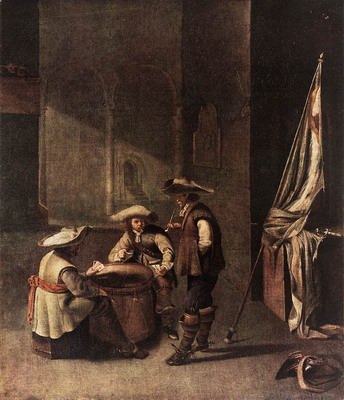 Guardroom with Soldiers Playing Cards