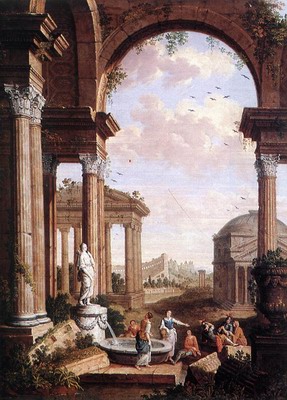 Landscape with roman ruins