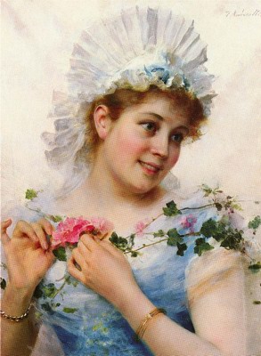 A Young Girl With Roses