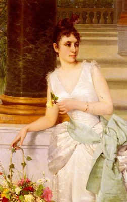 Portrait Of A Lady With A Green Satin Sash