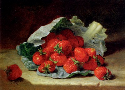 Strawberries On A Cabbage Leaf