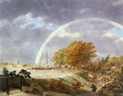 Autumn Landscape With Rainbow