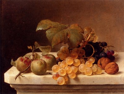 Still Life With Lady Apples, Grapes And Walnuts