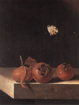 Three Medlars With A Butterfly