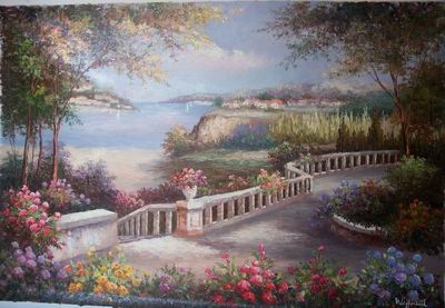 Mediterranean Garden oil painting