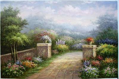 oil painting in a Garden Garden Oil Paintings Garden oil painting
