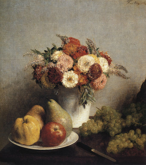 Flowers and Fruit, 1865-Henri Fantin-Latour