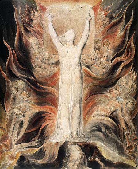 God writing on the Tables of the Covenant, William Blake