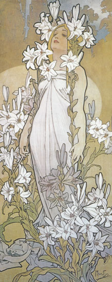 Lilies, Alphonse Mucha