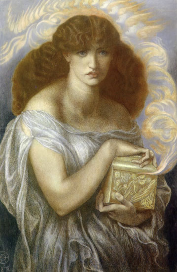 Pandora, Dante Gabriel Rossetti, canvas