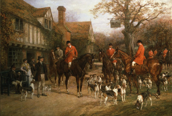 The Meet, Ye Old Wayside Inn, Heywood Hardy, canvas