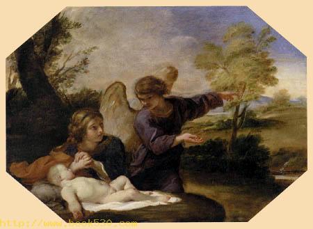 Hagar and Ismael in the desert