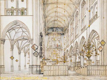 Interior of the Church of Lauren in Alkmaar