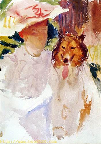 Lady with a Collie