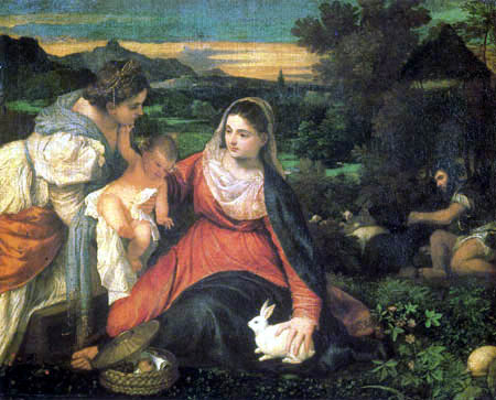 Madonna mit Kind und Kaninchen