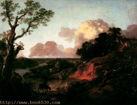 River landscape with lovers