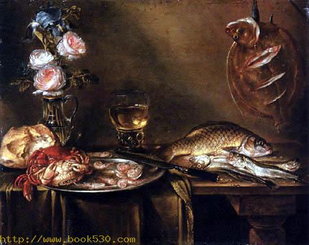 Still Life with Roses, Crabs and Fish