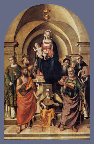 Thronende Madonna mit Kind