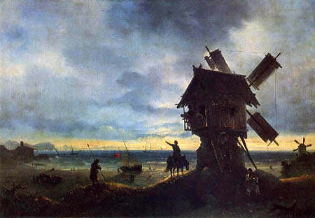 Windmill on the sea shore