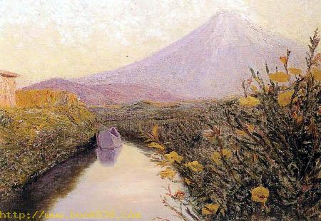 Fuji mountain from the canal