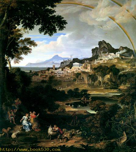 Landscape with rainbow