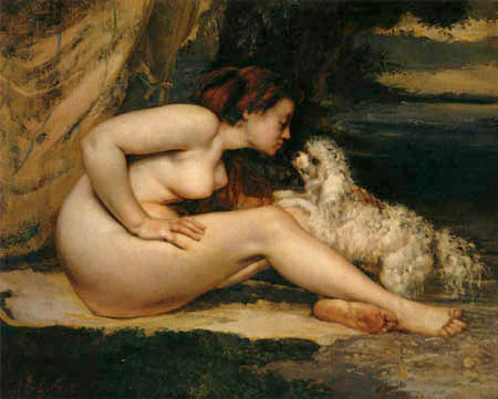 Nude with dog