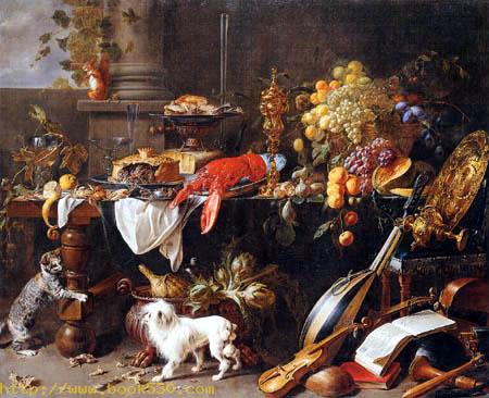 Still life with dog and cat