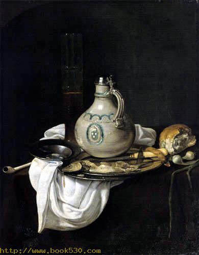 Still life with jug and herring