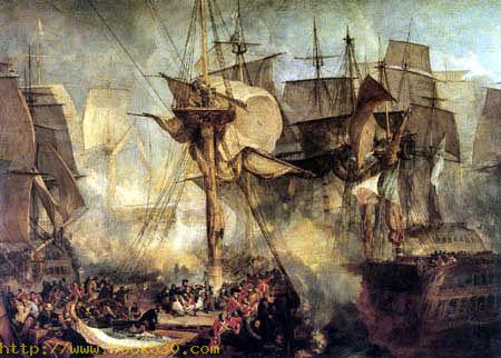 The Battle of Trafalgar, seen from the Victory