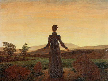 Woman in sunset