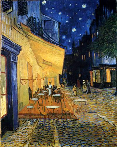 Cafe terrace in the night