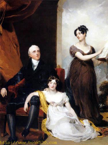 Portrait Charles Binny with his Daughters