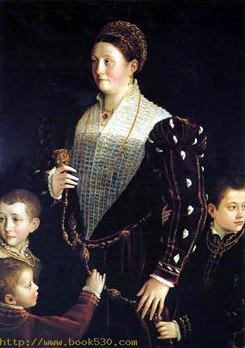 Portrait of Countess de Sansecondo and three children