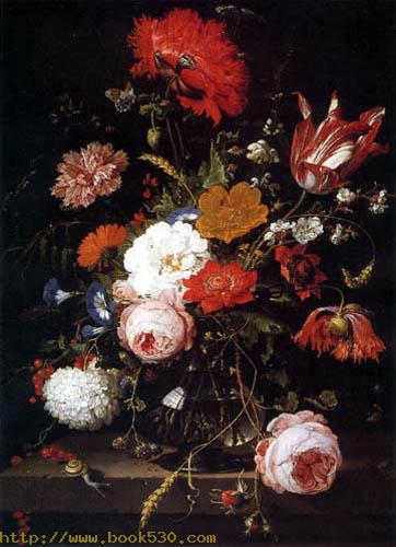 Still life with vase of flowers