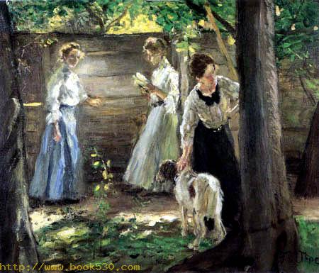 Three girls in the garden