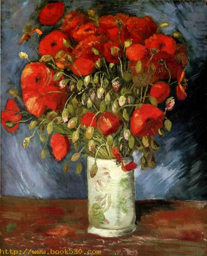 Vase of red Poppy