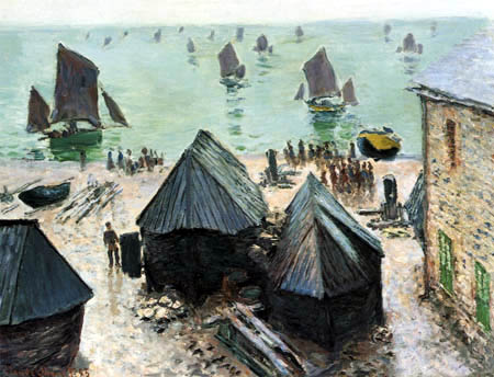Boats on the shore, Etretat