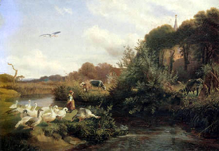 Goose pasture near Rahlstedt, Hamburg