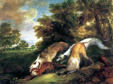 Hunde fangen einen Fuchs