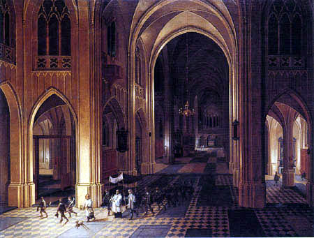 Interior of the cathedral of Antwerp