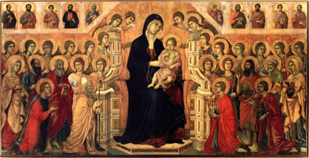 Maesta Vorderseite, Maria mit Kind