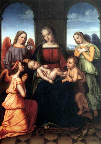 Maria with child and angels