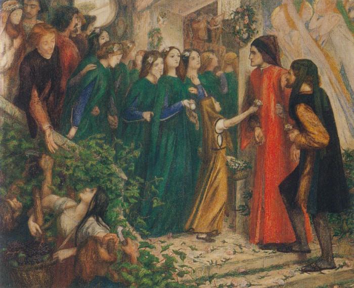 Beatrice, meeting Dante at a Wedding Feast, denies him her Salutation